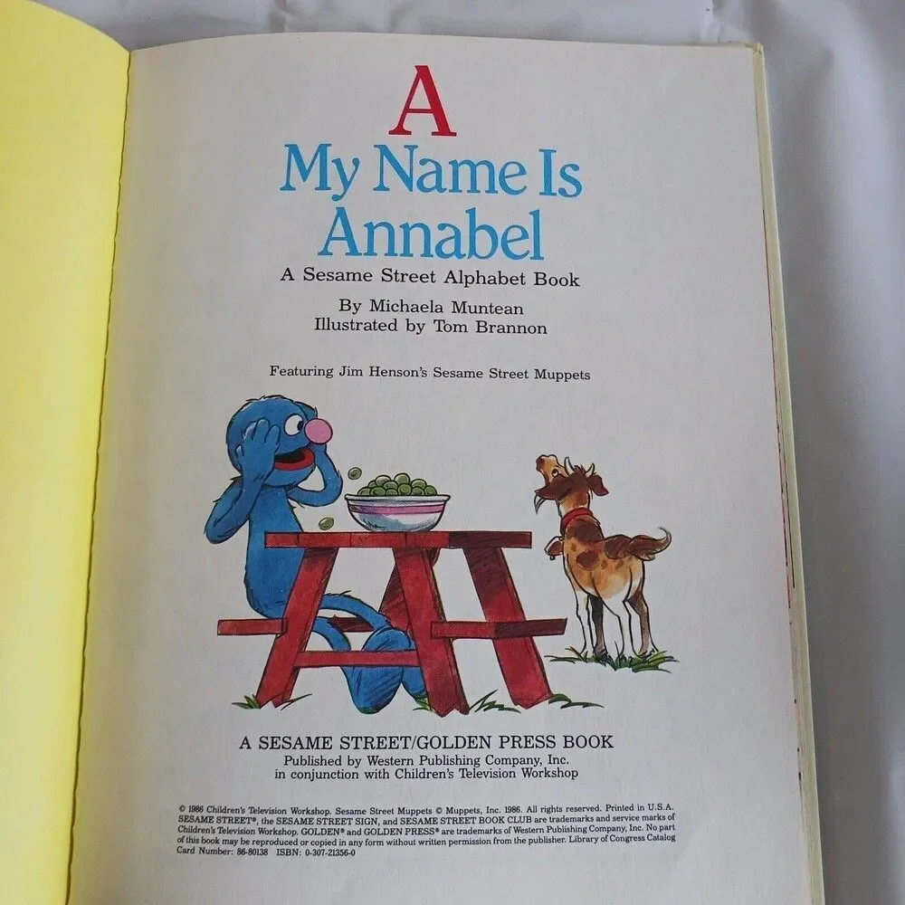 A My Name Is Annabel 1986 Sesame Street Book Club Hardcover by Michaela Muntean